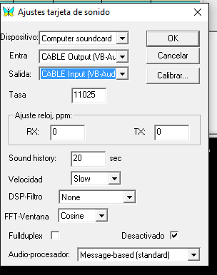 MixW ajustes de tarjeta de sonido