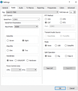 WSJT-X IC7300 CAT